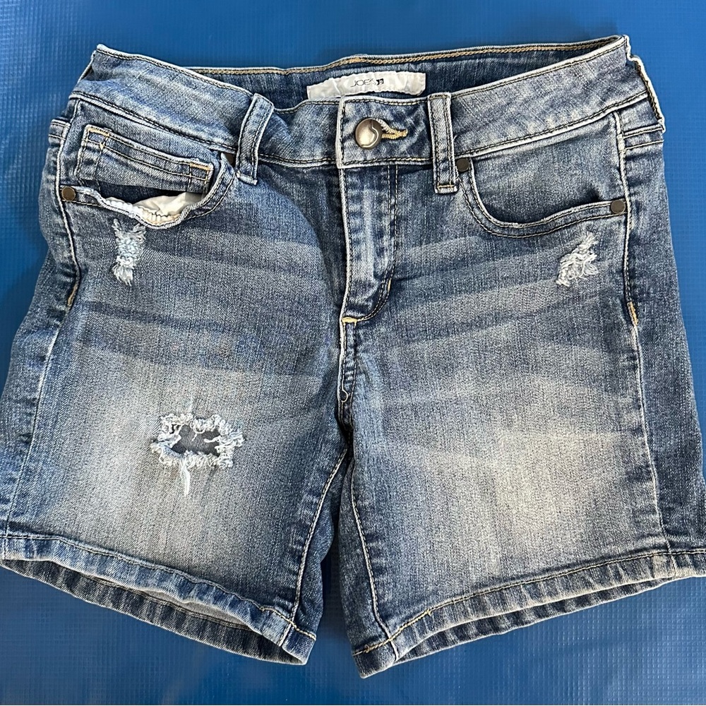 Denim Blue girls Distressed Shorts